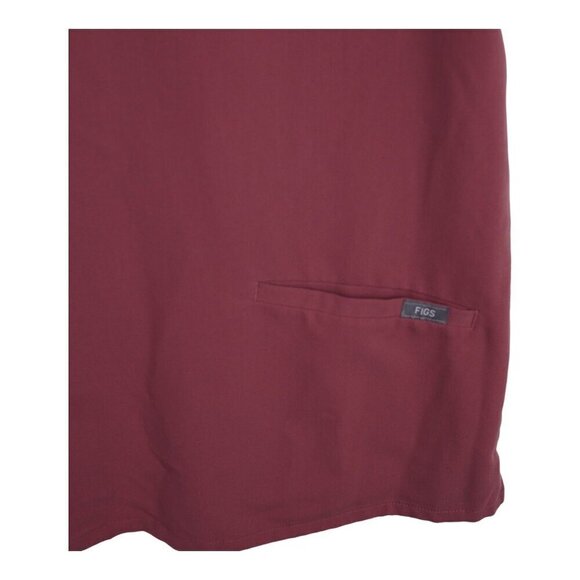 EUC FIGS Technical Collection Casma Maroon Three Pocket Scrub Top Size S - Picture 4 of 8